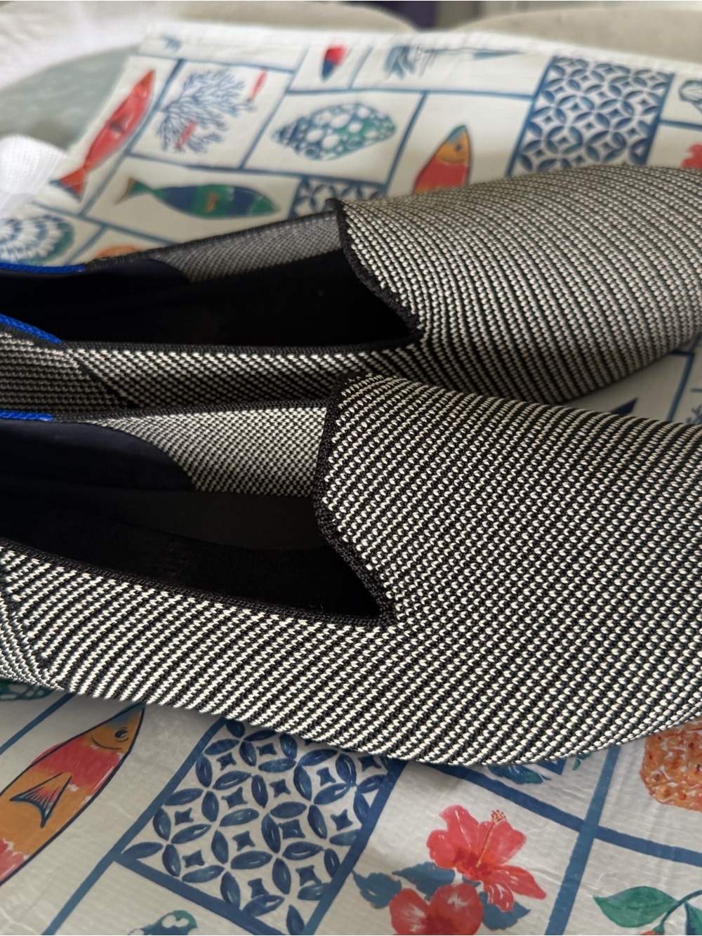 Rothy’s Almond Loafer in Black Twill